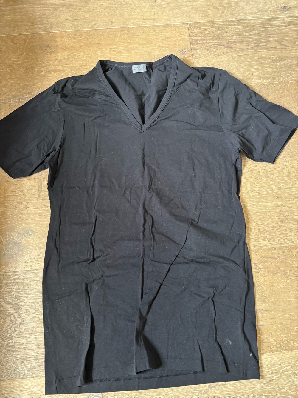 Zimmerli black V‑Neck Short Sleeve Undershirt